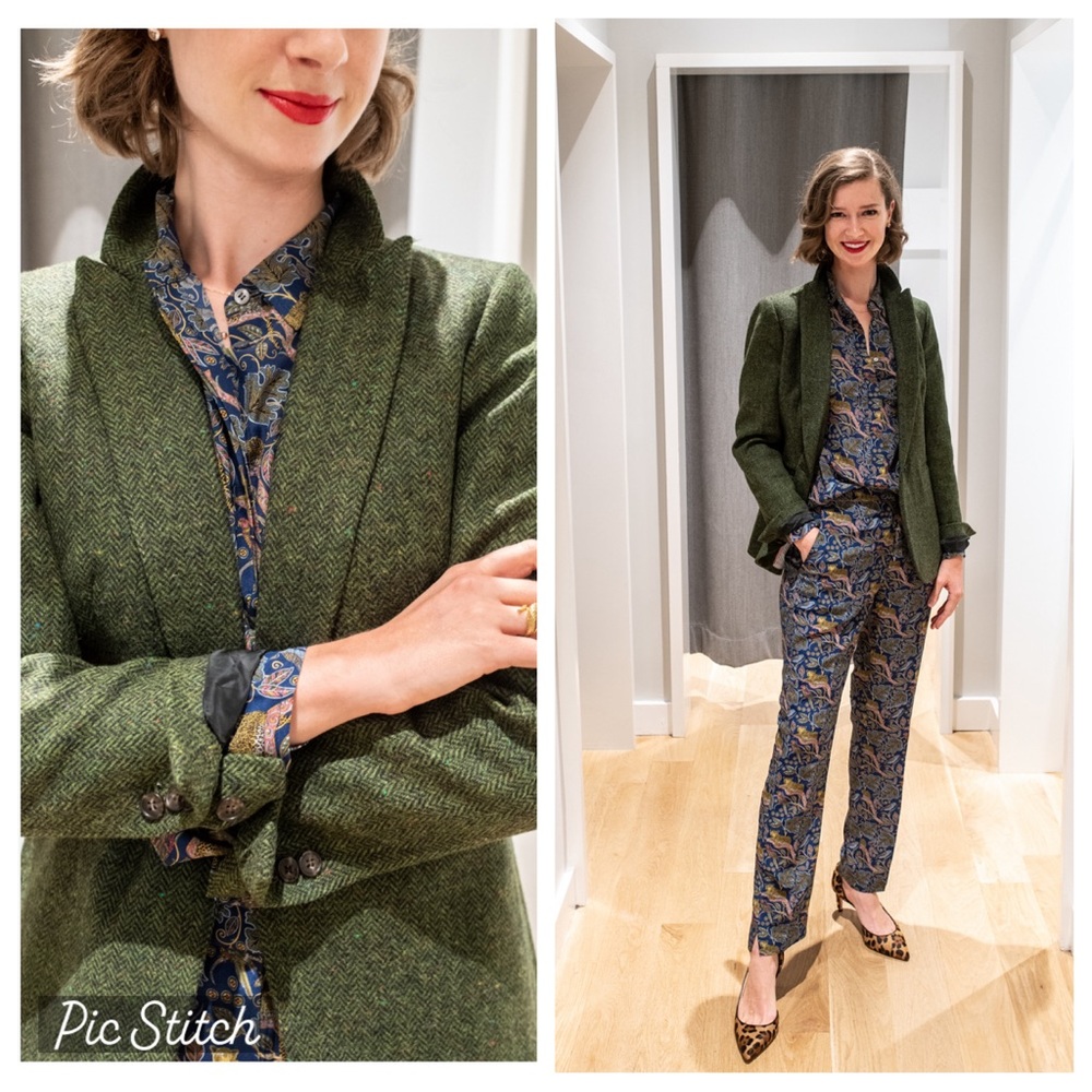 NWOT J. CREW ‎ Parke Blazer English Wool Herringbone Tweed Green Jacket 6P - Picture 7 of 14